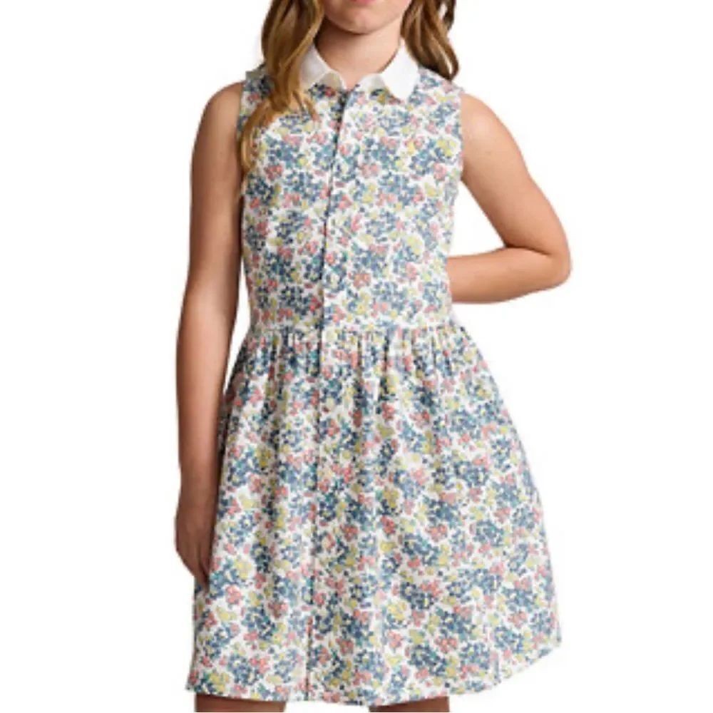 Polo Ralph Lauren Floral Print Cotton Oxford Shirtdress(Size 16)